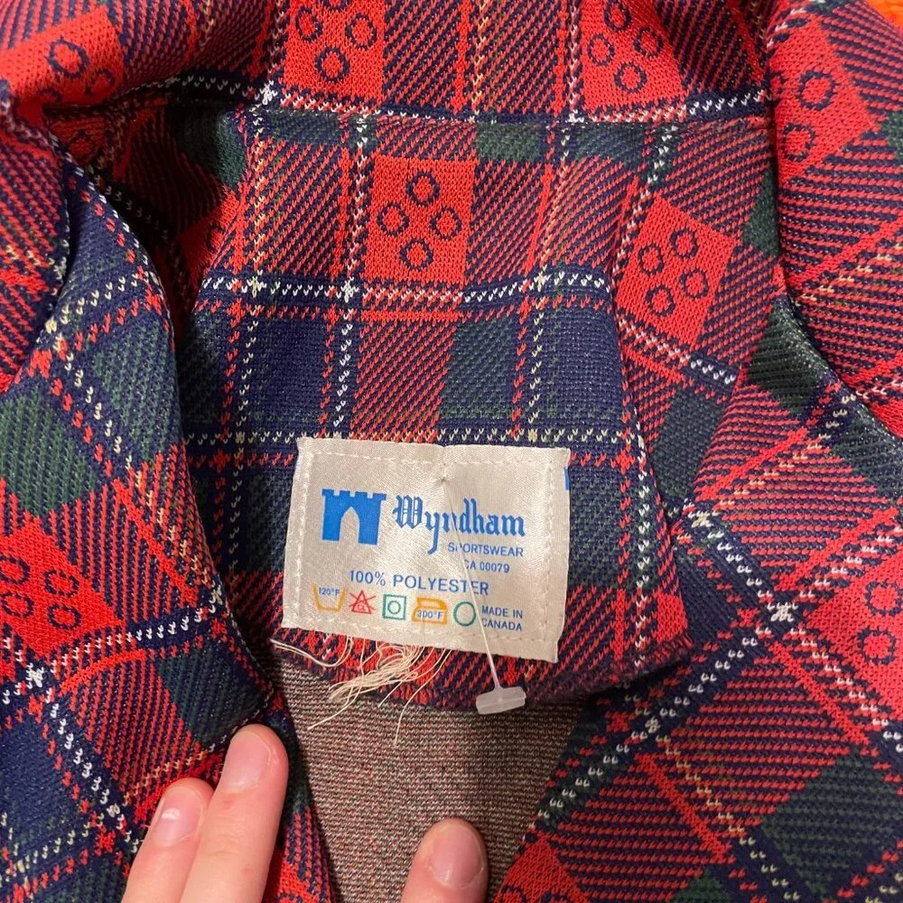 1970s metal button wyndham plaid pocket blazer - made in canada! - Picture 11 of 12